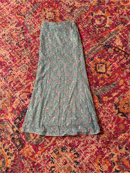 Dresses & Skirts - Floral Mint Green A-Line Maxi Skirt